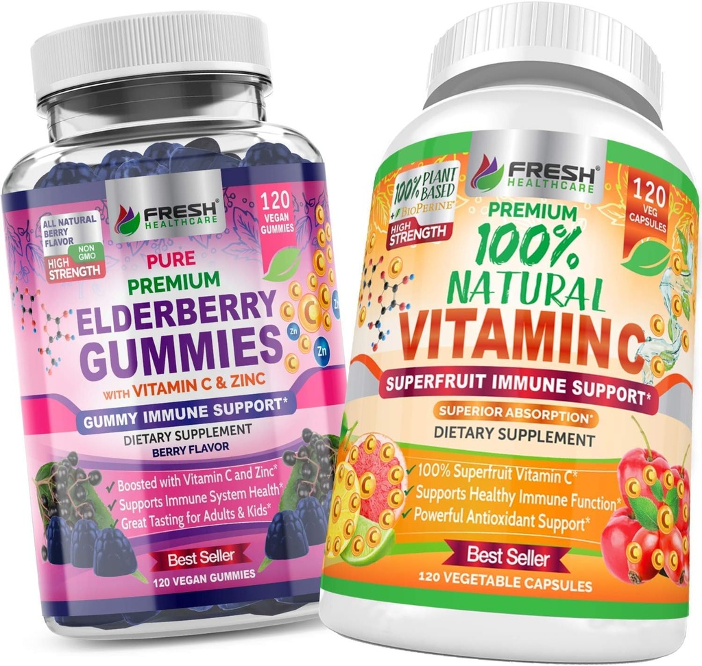 Vlierbessen Gummies en natuurlijke vitamine C - Bundel