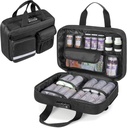Damero Locking Pill Fles Organisator, Medicine Opslag Bag Medicatie Organisator Travel Carrying Case voor grote pillen flessen, medicijnen en medische benodigdheden, zwart