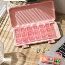Pillen Organizer 3X per dag, Pink Pillen Organizer 3 keer per dag, Licht-Proof Pillen Box 7 dagen Pillen Cases, Geen Tekst Pillen Box Organisator,Flat Medicine Organizer Box om Vitaminen en Medicijnen te houden(Pink)