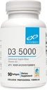 XYMOGEN D3 5000 - Bio available Vitamin D3 5000 IE (125 mcg) - High Potency Vitamine D Supplement to Support Immune Health, Bone + Heart Health (90 Gelatine Softgels)