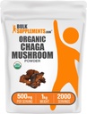 BulkSupplements.com Biologische Chaga Paddestoelenpoeder - Chaga Paddestoelensupplement, Superfood Supplement - Veganistisch & Glutenvrij, 500mg per portie, 1kg (2,2 lbs) (verpakking van 1)