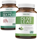 Sea Moss & Olive Leaf Extract (1-maandvoorraad) Olijfolie Moss Blend - Biologische Ierse Zee Mos - Raw Vegan Supplement (60 Caps) & Olive Leaf Extract Super Sterkte: 20% Oleuropein - Vegetarisch (120 Caps)
