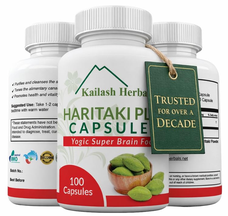 Organische Haritaki Capsules - Verbetert spijsvertering - Ontgifting en verjonging
