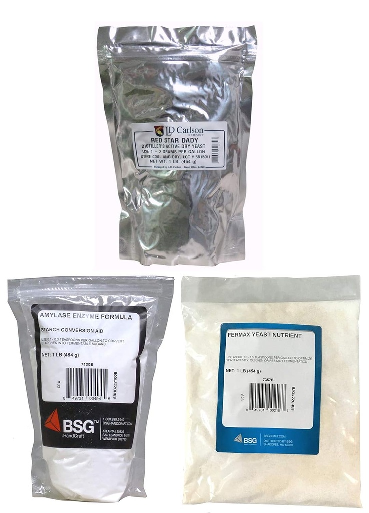 Amylase Enzyme - 1lb DADY Distillers Gist - 1lb Fermax Nutrient