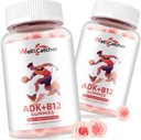 Vitamine ADK+B12 Gummies Supplementen: Vitamine D3 K2 (MK-7) met B12 voor mannen Vrouwen Kauwbare Vegan Multivitamine Ondersteuning Bone Brein Immune Skin Eye Heart Sugar Gratis Raspberry Smaak 2 Packs