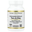 California Gold Nutrition Multivitamine en Mineral met Methyl B12, Vitamine C, L-methylfolaat en Bio-Quercetin, Two-A-Day, 60 Veggie Capsules