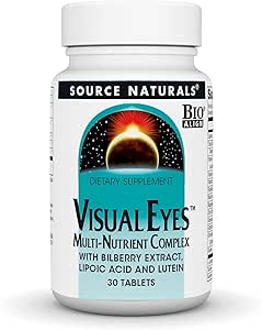 Bron Naturals Visual Eyes Dieetsupplement - Multi-Nutrient Complex met bosbessenextract, Lipoïnezuur en Luteïne - 30 tabletten