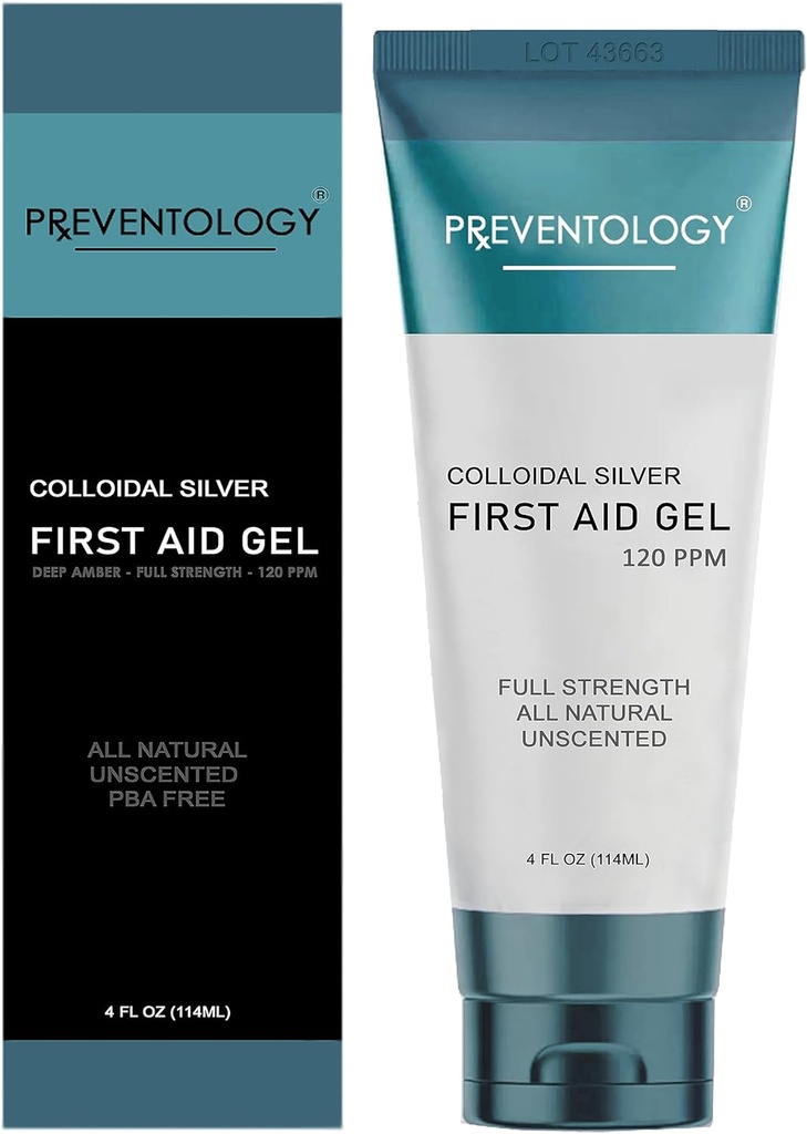 PREVENTOLOGY Collificated Silver Gel - Full Strength Deep Amber 120 PPM voor maximale werkzaamheid - Gebruik Topically as Required - pH Balanced 