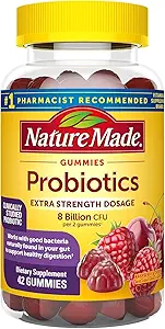 Nature Made Digestive Probiotics Ultra-Strength, Raspberry & Cherry, 42 Gummies (Pack of 2)
