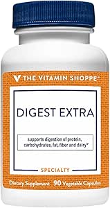 De Vitamine Shoppe Digest Extra - Digestieve enzymen voor vetten, koolhydraten en eiwitten Inclusief een Digestieve Hulp voor Gluten en Zuivel - Ondersteunt Nutriënt Absorptie (30 Plantaardige Capsules)