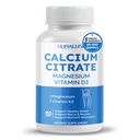 Calcium citraat Magnesium Vitamine D3 - Ondersteuning gezonde botten, nerve & spier, Absorptie - Gemaakt en getest in de VS