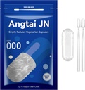 Lege capsules Maat 000 - Heldere vulbare Vegan Capsules(100 aantal) Maat 000 Lege Pullulan Capsules met twee Micro Lab Lepels,- Veggie Capsules Lege capsules voor doe je eigen supplementen