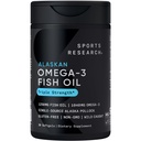 Sportonderzoek Triple Strength Omega 3 Fish Oil 1250mg van Wild Alaska Pollock - Burpless Fish Oil Supplement met Omega-3 EPA & DHA - Duurzaam geproduceerd, Non-GMO, Glutenvrij - 30 Softgels