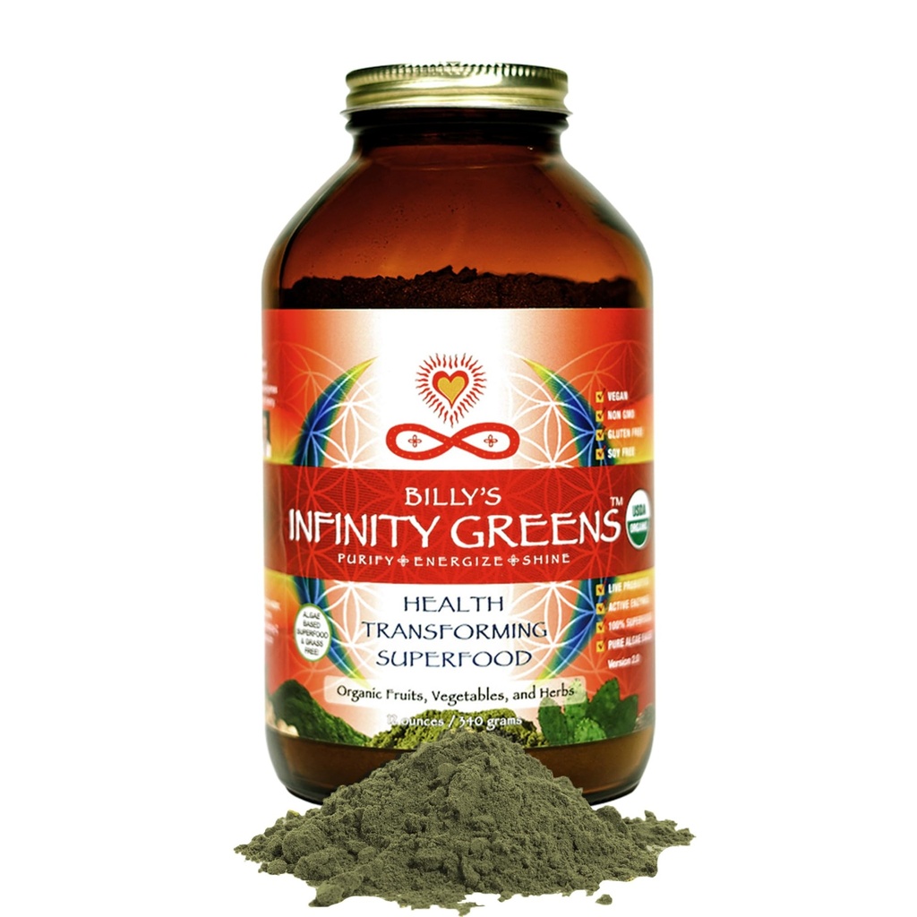 Superfood poeder, Blue Green Algen gebaseerd Green Juice Powder met 28 Organic Superfoods, Geen Fillers of Grasses, Energie & Longevity, Lage Temp gedehydrateerde Groenen (34 Servers)