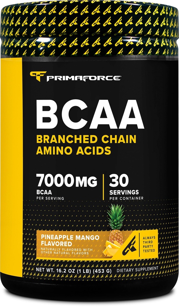 Primaforce BCAA Powder (Pineapple Mango) (30 porties) - 7000MG 2:1:1 BCAA's, post-workout Recovery Drink met Aminozuren en echt zout voor mannen en vrouwen