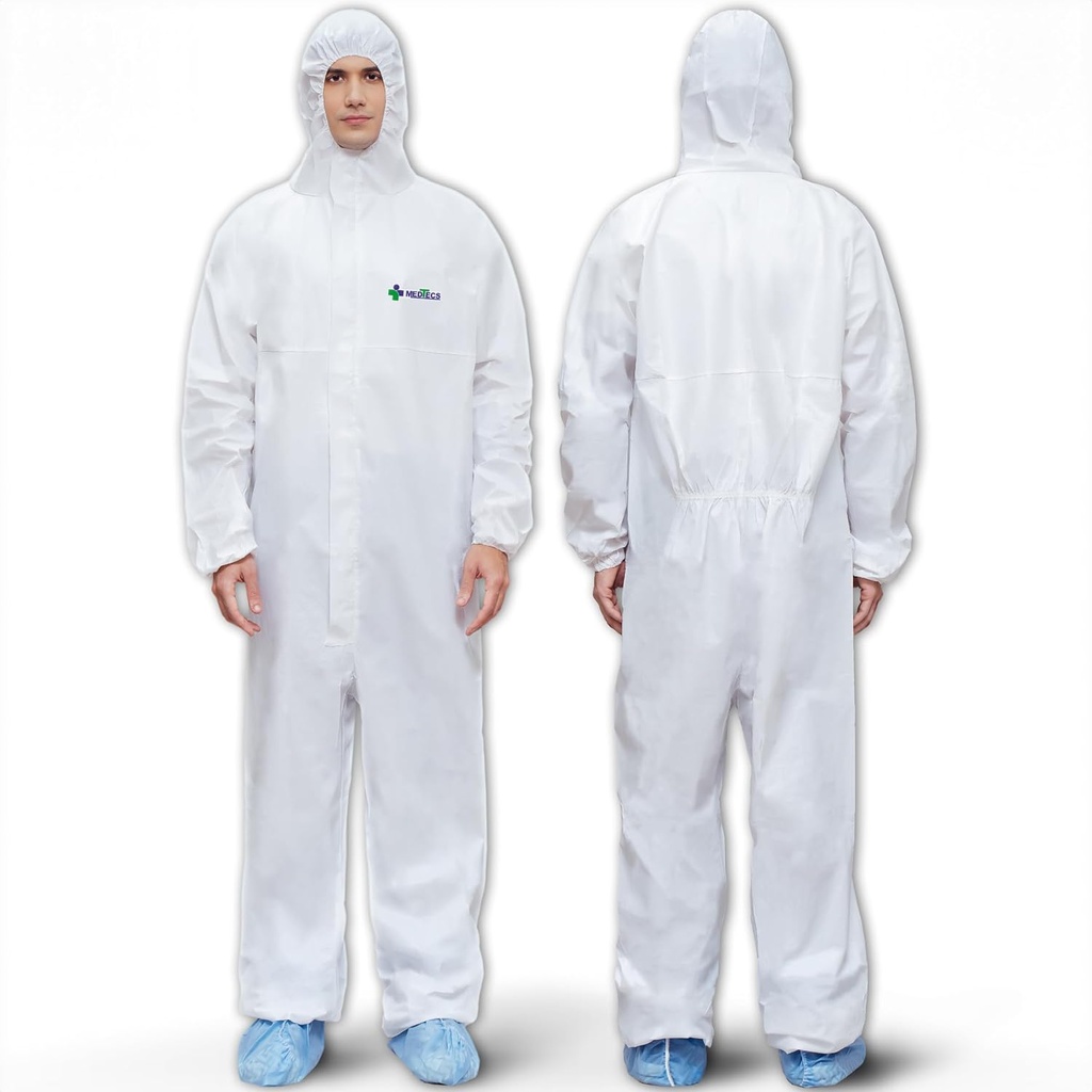 Medtecs Hazmat Suits - 6 maten Opties - Wegwerp Complete Kostuums, Medisch Beschermende Complete PPE Hazmat Suits