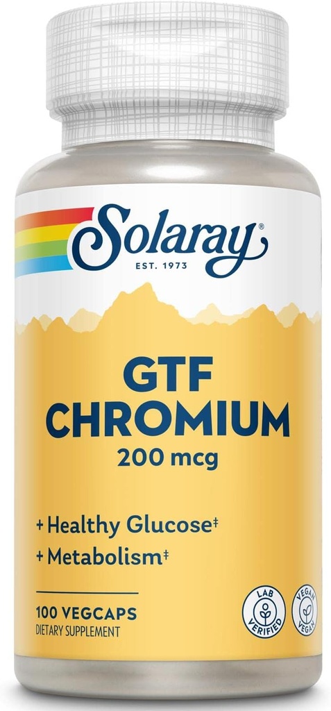 Solaray GTF Chroom Capsules, 200mcg 