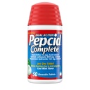 Pepcid Complete Acid Reducer + Antacida voor Acid Reflux, 10 mg Famotidine, 800 mg Calcium Carbonaat & 165 mg Magnesiumhydroxide per Heartburn Medicine Tablet, Antacida Kauwgom, Munt, 50 ct