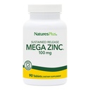 NaturesPlus Mega Zink 100 mg Sustained Release - 90 tabletten - Vegetarisch, Glutenvrij - 90 porties