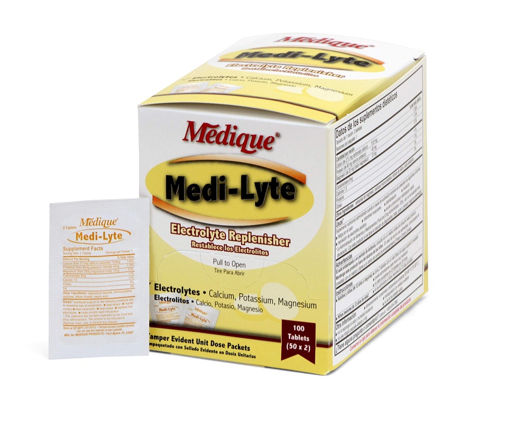 Medique 03033 Medi-Lyte Electrolyte Tablets w/ Kaliumchloride voor kraampjes, 100-tabletten