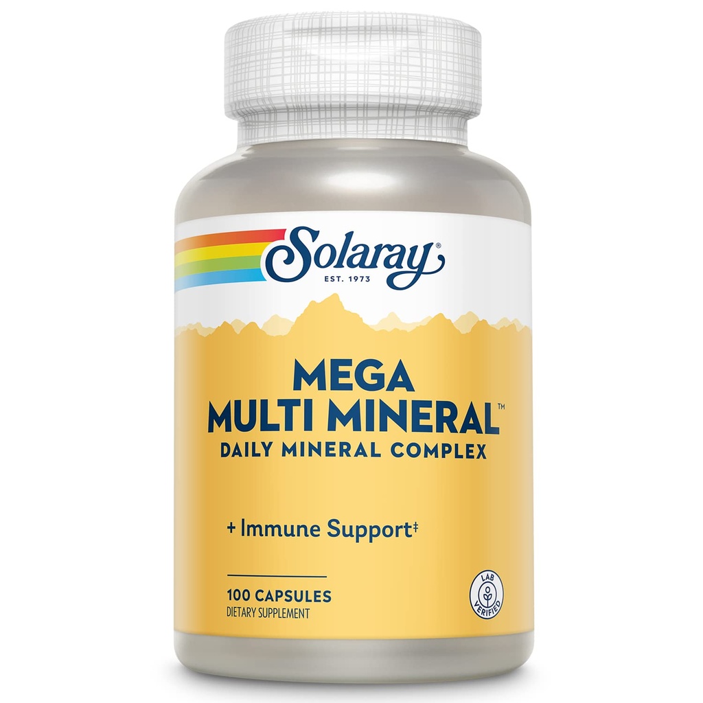 Solaray Mega Multi Mineral (25 porties, 100 capsules)