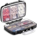 Fullicon Portable Pill Organizer Weekly, Small Travel Pill Case met 7 Compartiment, vochtdichte en luchtdichte pil Box, Travel Pill Holder voor Vitaminen / Vissen oliën / aanvullingen