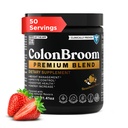 ColonBroom Premium Powder Supplement (Strawberry) - Colon Broom Psyllium Husk Fiber Powder Drink - Glutenvrij, Non-GMO Colon Reiniging voor opgeblazen verlichting & Gut Health, 50 porties