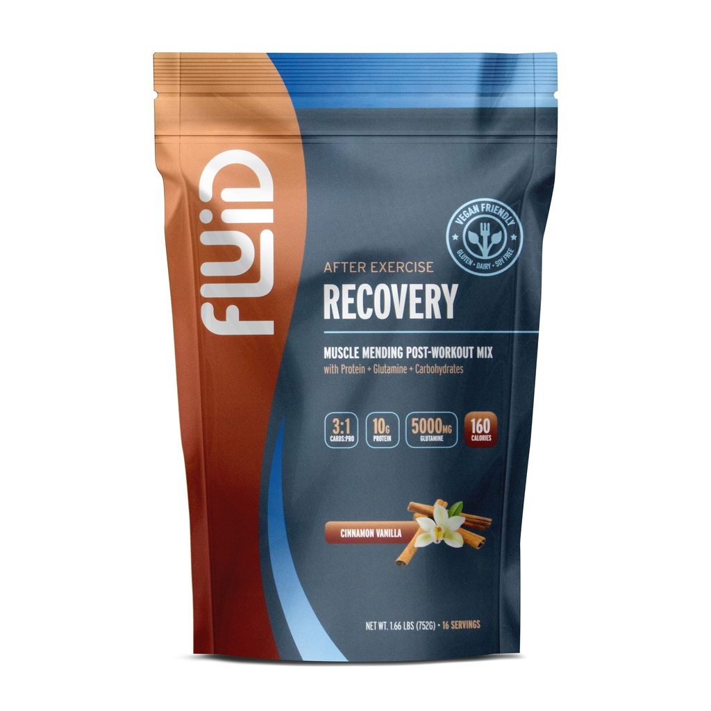 Fluid Recovery, Post-workout Drink Mix, Pea Protein, L-Glutamine, Carbs, Alle natuurlijke ingrediënten, Glutenvrij, Lactosevrij (Cinnamon Vanilla (Vegan))