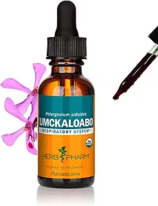 Herb Pharm Certified Organic Umckalabo Liquid Extract for Respiratory System Support, 1 Fl Oz