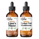 Wild & Organic Lion's Mane Tinctuur 4 fl oz & Turkey Staart Tinctuur 4 fl oz