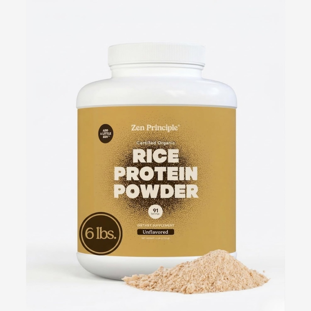 Zen Principe Biologische Bruin Rijst Proteïne 6 LB. USDA Gecertificeerde Biologische. Ongearomatiseerd. Niet-GMO. Veganistisch.