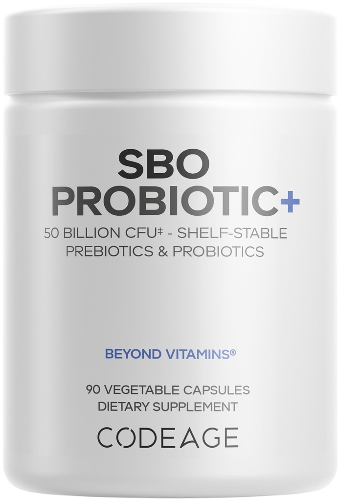 Codeage SBO Probiotica, 50 miljard CFU per portie, Multi Stain bodem gebaseerde organismen Blend en Organic Fermented Botanical Blend, Shelf Stable, 90 Capsules