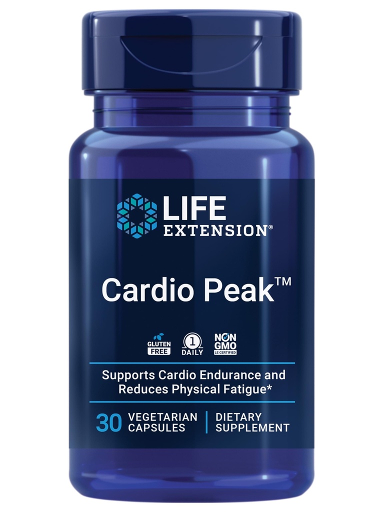 Levensverlenging Cardio Peak, Cardiovasculaire Supplement, Hartgezondheid, arjuna, 1-Daily, Glutenvrij, Non-GMO, Vegetarisch, 30 Capsules