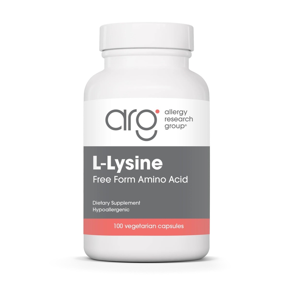 Nutricology L-Lysine - Immune Support, L-Lysine HCI, Free Form Amino Acid, 500mg Supplement, Pure, Biologische, Vegetarische Capsules - 100 Tellen