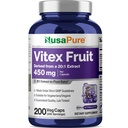 NusaPure Vitex Chasteberry Fruit 20:1 Extract, 450 mg Equivalent aan 9000 mg 200 Vegan Capsules - Non-GMO, Vegan Dietary Supplement
