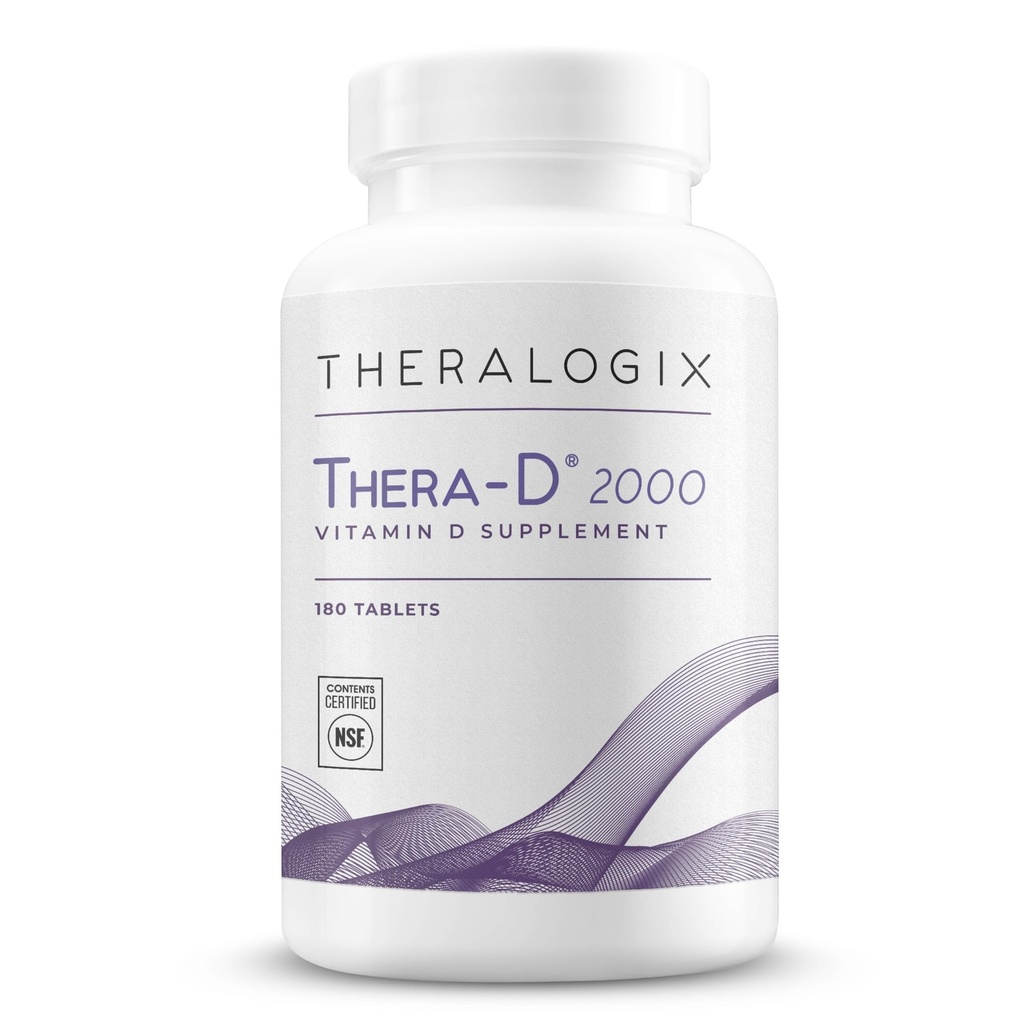 Theragix Thera-D 2000 Vitamine D Supplement - 2.000 IE (50 mcg) Vitamine D3 Tabletten - 180 dagen Levering - Immune Support Supplement voor vrouwen en mannen - Aids Bone & Heart Health - NSF Certified -180 Tabletten