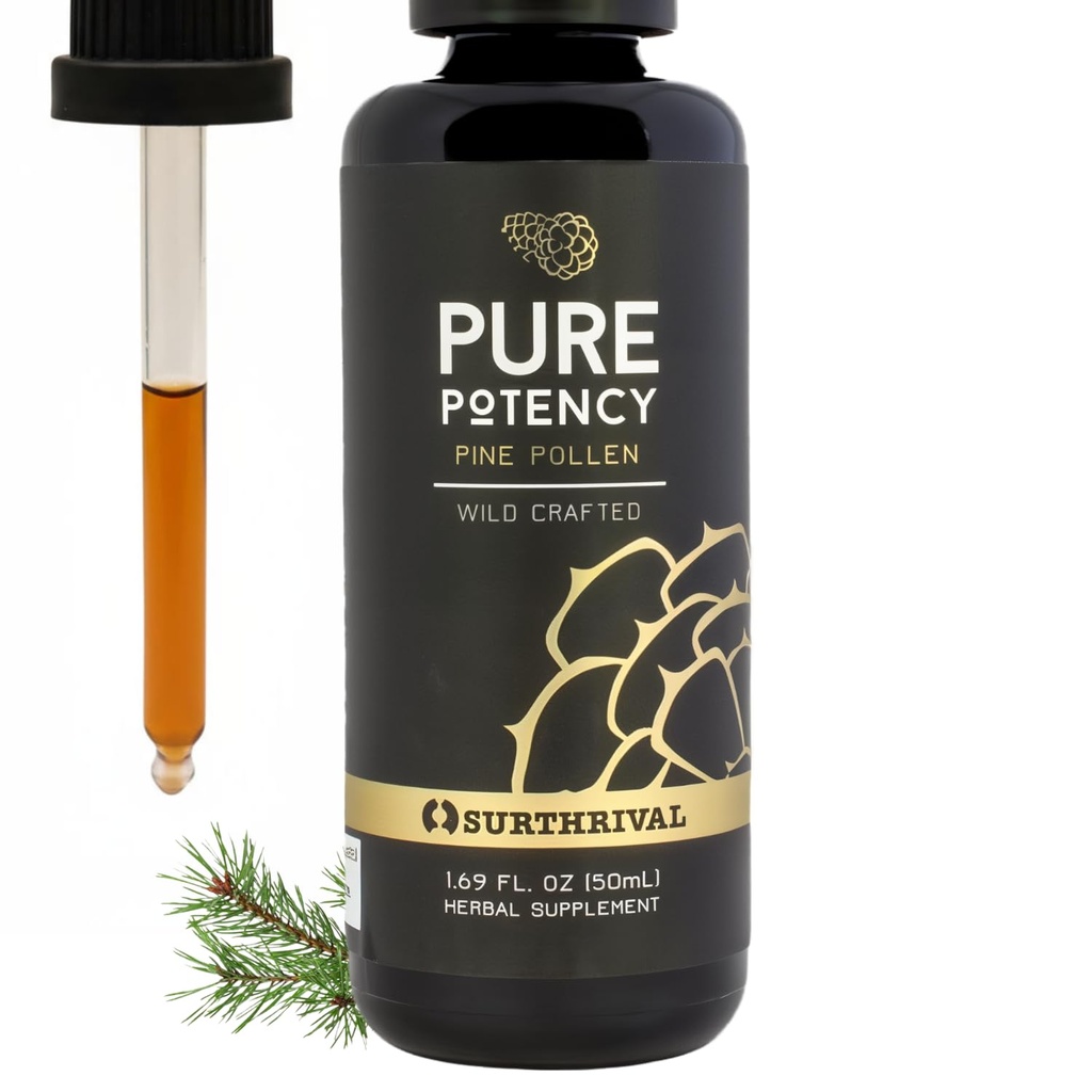 Surtrival: Pine Pollen Pure Potency Extract (1,69 fl oz), Verhoogde uithoudingsvermogen, Hormone Balance, Energie & Endurance Restauratie