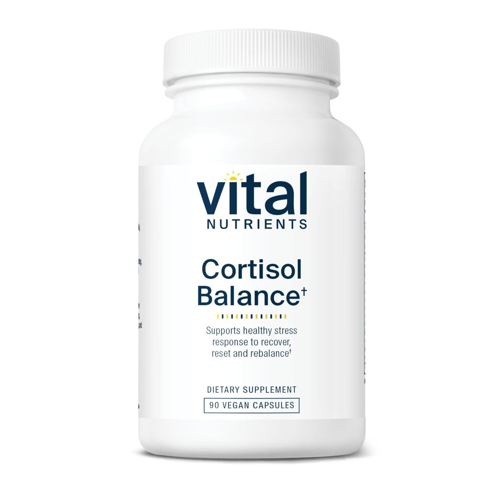 Vital Nutrients Cortisol Balance | Vegan Adrenal Support Supplements | Cortisol Manager Supports Energy & Stress Levels | Ashwagandha & Magnesium for Relaxation | Gluten, Dairy, Soy Free | 90 Capsules