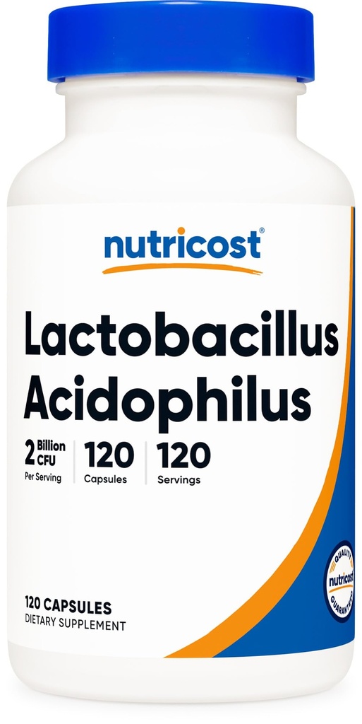 Nutricost Lactobacillus Acidophilus 2 miljard CFU per portie (120 capsules)