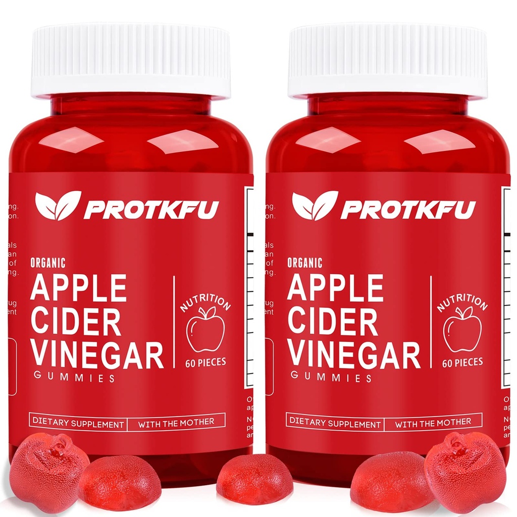 Apple Cider Vinegar Gummies, 120 Count Max Strength 1000mg ACV Gummies with Vitamin B12 & B6, for Metabolisme, digestie, detox, Gut & Immune Health, Vegan & Non-GMO, Gelatine-Free