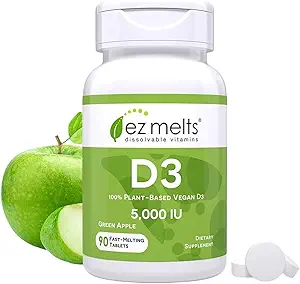 EZ Melts Dissolvable Vitamin D3 5.000 IE, Sugar-Free, 3-maand levering - 1 verpakking