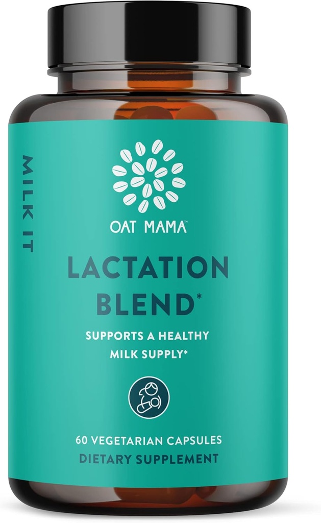 OAT MAMA Milk It Borstvoeding Herbal Blend Borstvoeding Supplement voor Postpartum Care, Borstvoeding Supplement met Moringa Powder, 60 Capsules