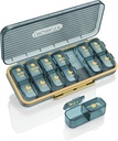 Am Pm Pill Organizer, Weekly Pill Box 2 keer per dag - Acedada 7 dagen pil Organizer met 7 aparte containers, draagbare dagelijkse geneeskunde dispenser geval voor vitamine, visolie, supplementen, stijlvol blauw