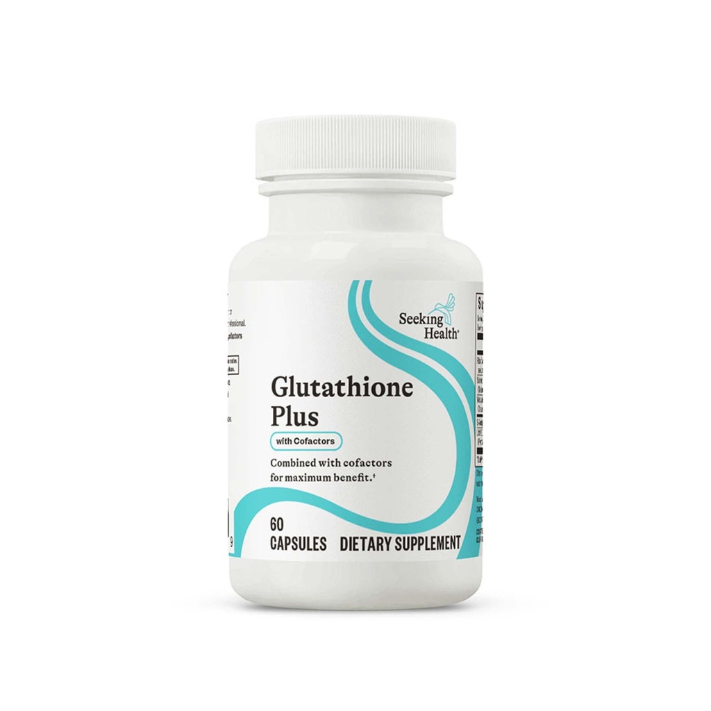 Seeking Health Glutathione Plus, 100 mg S-Acetyl-L Glutathione with Cofactors, Immune and Detoxification Support, Liver Health, Antioxidant and Free Radical Support, Vegetarian (60 Capsules)