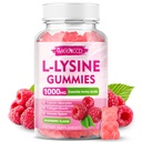 L-Lysine 1000mg Gummies, Lysine Supplement voor volwassenen en kinderen, essentiële Aminozuur Supplement voor Lippen & Oral Health, Boost Immune & Collageen & Calcium, Sugar-Free, Raspberry Flavor, 60 Tel.