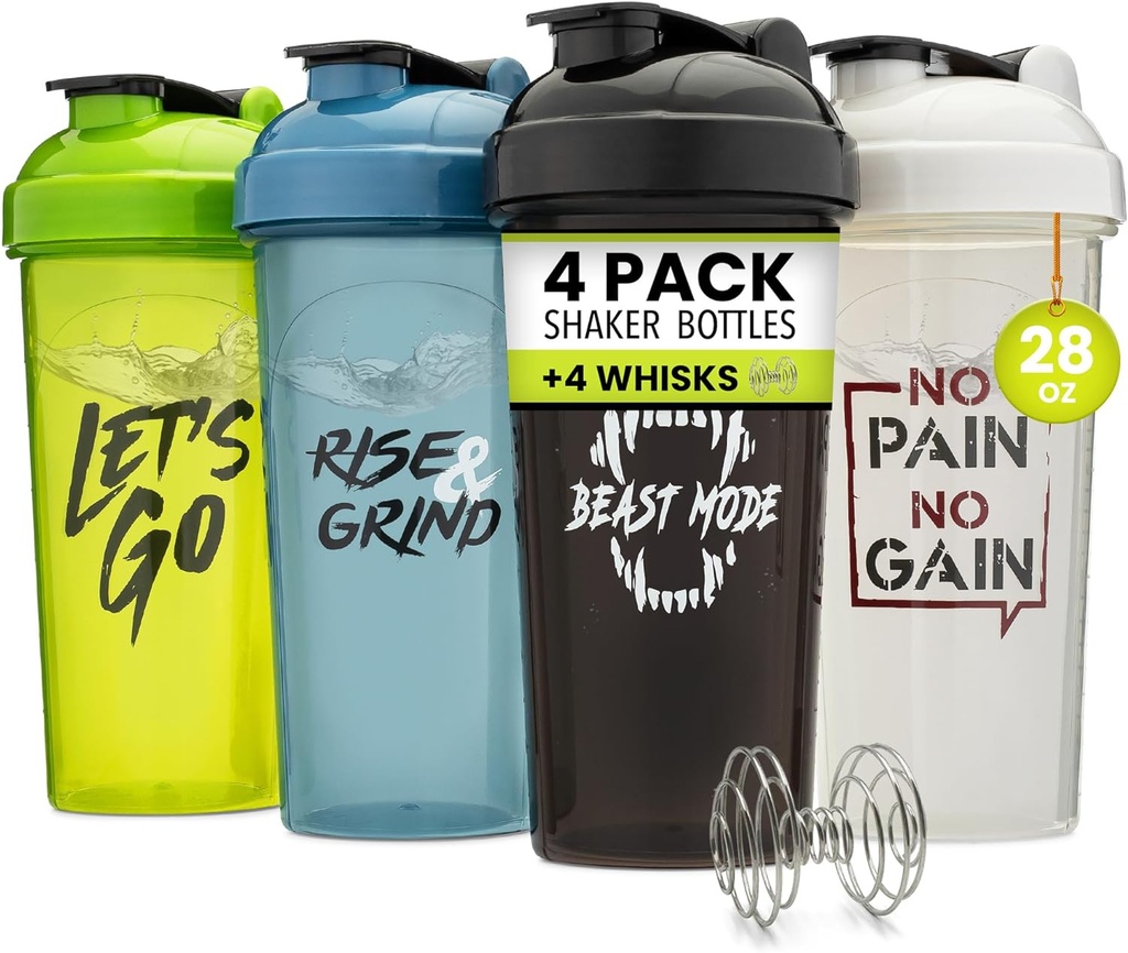 GOMOYO [4 Pack] 28oz Shaker Bottle met Motivational Quotes 