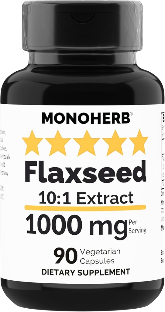 MONOHERB Vlaszaad Extract 1000 mg - 90 Vegetarische Capsules
