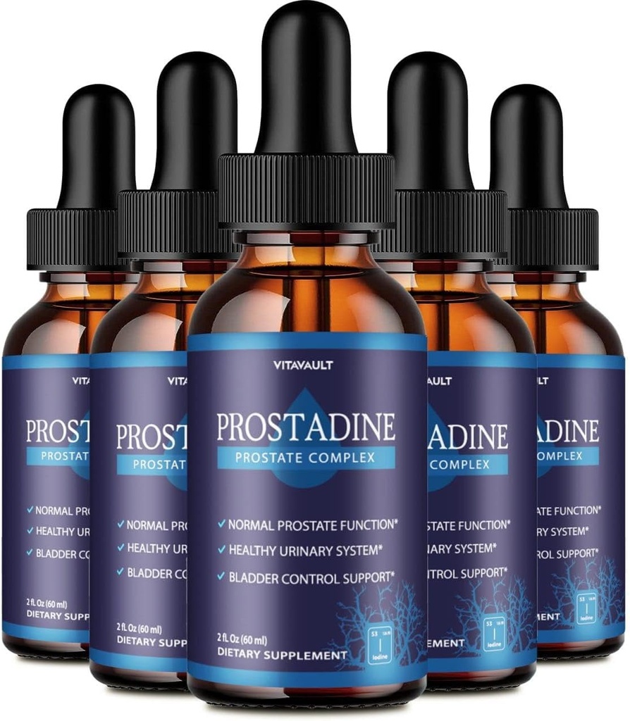 Prostadine, Potent Prostate Support Liquid Drops, Highly-Rated Prostadine voor totale prostaat wellness, gemakkelijk te gebruiken Dropper Form (5 Pack)