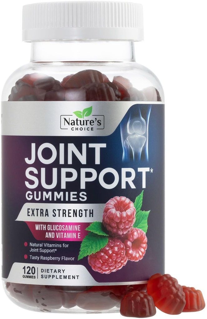 Gezamenlijke ondersteuning Gummies Extra sterkte Glucosamine Gummy Supplement met vitamine E - Natuurlijke cartilage & Joint Health & Flexibiliteit Ondersteuning, beste ondersteuning Glucosamine Kauw voor mannen & vrouwen - 120 Gummies