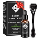 RAFFIN Beard Growth Kit, Upgraded Beard Growth Oil (2Oz) w/Maximum Thickening Biotin & Castor Oil for Spot/Patchy Beard, Achieve Fuller, Thicker & Healthier Beards, Gifts for Him Boyfriend Husband Dad
